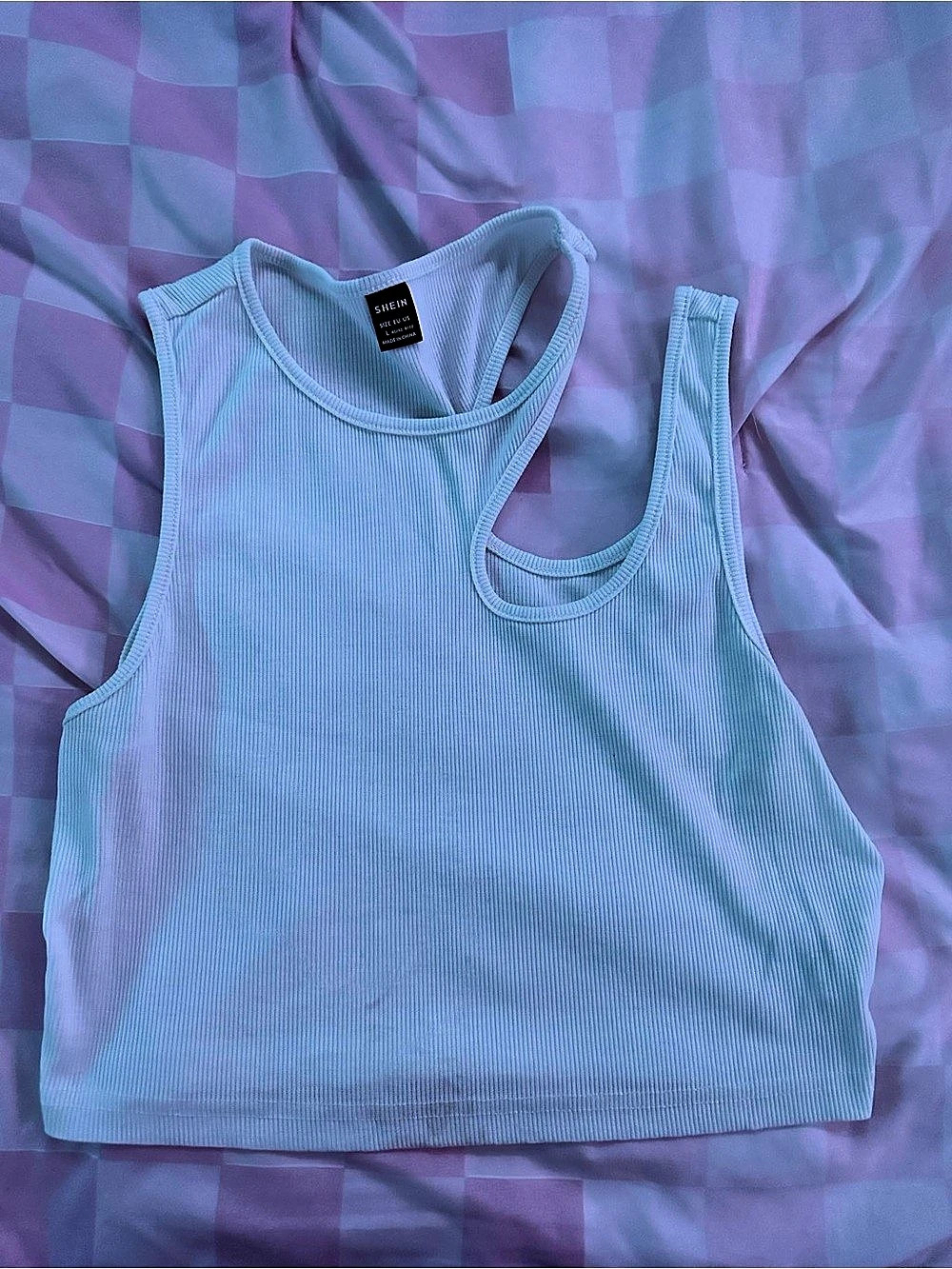 SHEIN Ribbed Tank Top in white
